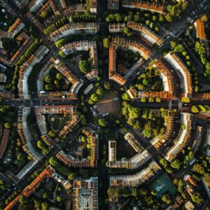 Vue panoramique d'un quartier paisible et charmant à Montreuil, idéal pour y habiter, sous un ciel dégagé